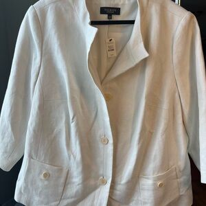 Talbots Women's Cream 3/4 sleeve Jacket 22WP